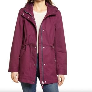 Charlotte Russe Maroon/ Purple Cinched Waist Trench Coat Size Large